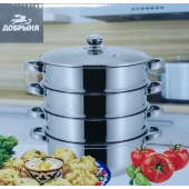 Мантоварка стальная ДОБРЫНЯ DO-1710 3 яруса