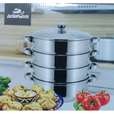 Мантоварка стальная ДОБРЫНЯ DO-1711 3 яруса