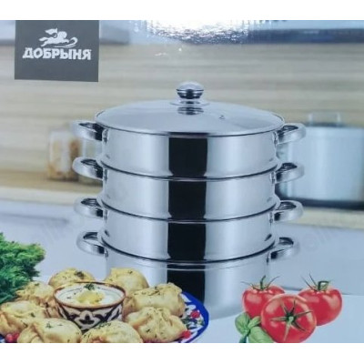 Мантоварка стальная ДОБРЫНЯ DO-1712 3 яруса