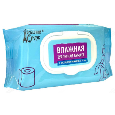 Бумага туалетная Домашний Сундук, 60 шт, влажная