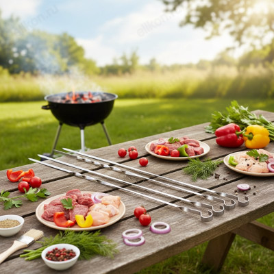 Набор шампуров ECOS 560*10*1мм угловой 6шт 009382-2