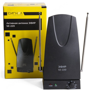 Антенна комнатная ДМВ+МВ активная Эфир SE-220-1