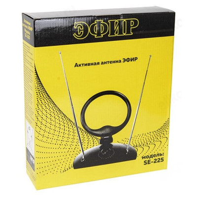 Антенна комнатная ДМВ+МВ активная Эфир SE-225-4