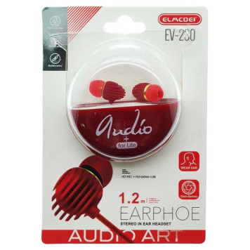 Наушники проводные Elmcoei EV-230, красный