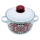 Кастрюля сферическая 3л с ободком, белая, Айша ЭМАЛЬ (СИБ.ТОВАРЫ) 1MC181P
