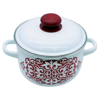 Кастрюля сферическая 3л с ободком, белая, Айша ЭМАЛЬ (СИБ.ТОВАРЫ) 1MC181P