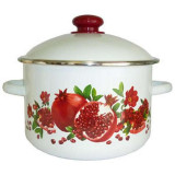 Кастрюля эмал. (3л, цилиндр) c ободком белая декар Гранатовый сок ЭМАЛЬ (СИБ.ТОВАРЫ) 1MD181M-Г