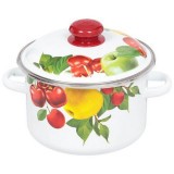 Кастрюля эмал. (3л, цилиндр) c ободком белая Эльза ЭМАЛЬ (СИБ.ТОВАРЫ) 3MD181M-Э