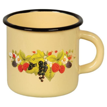 Кружка эм. 0.4л палевая деколь ЭМАЛЬ (СИБ.ТОВАРЫ) С0103П