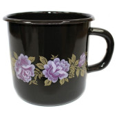 Кружка эмал. 1л декор черная ЭМАЛЬ (СИБ.ТОВАРЫ) С01076