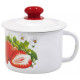 Кружка с крышкой эмал. 1л деколь Клубника садовая ЭМАЛЬ (СИБ.ТОВАРЫ) С0207359