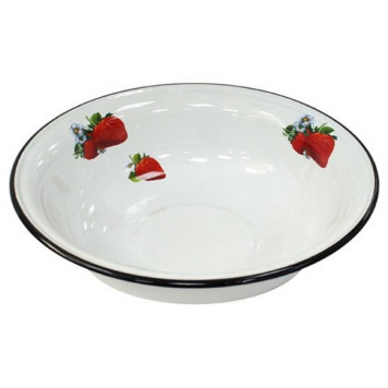 Миска эмал. 2л деколь Клубника садовая ЭМАЛЬ (СИБ.ТОВАРЫ) С031059