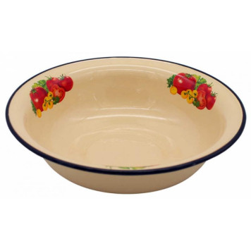 Миска 4.0л эмалированная Помидоры, палевая ЭМАЛЬ (СИБ.ТОВАРЫ) С0313П105