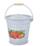 Ведро эм. 12л с крышкой декор ЭМАЛЬ (СИБ.ТОВАРЫ) С1224