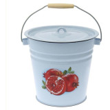 Ведро 12л, с/крышкой, эмал., декор Гранат ЭМАЛЬ (СИБ.ТОВАРЫ) С122472