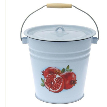 Ведро 12л, с/крышкой, эмал., декор Гранат ЭМАЛЬ (СИБ.ТОВАРЫ) С122472