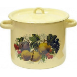 Кастрюля (5.5л, цилиндр) эмал., Йогурт палевая с петлей ЭМАЛЬ (СИБ.ТОВАРЫ) С1617П44