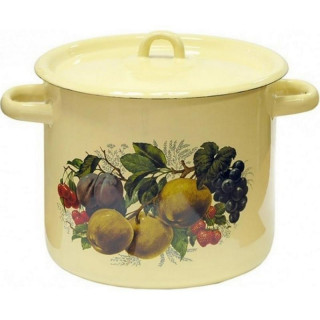 Кастрюля (5.5л, цилиндр) эмал., Йогурт палевая с петлей ЭМАЛЬ (СИБ.ТОВАРЫ) С1617П44