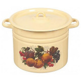 Кастрюля (9.0л, цилиндр) эмал., палевая с петлей ЭМАЛЬ (СИБ.ТОВАРЫ) С1622П