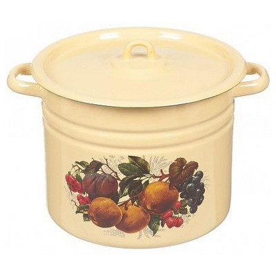 Кастрюля (9.0л, цилиндр) эмал., палевая с петлей ЭМАЛЬ (СИБ.ТОВАРЫ) С1622П