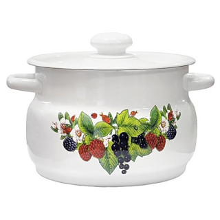 Кастрюля сферическая декор 4.0л эмалированая ЭМАЛЬ (СИБ.ТОВАРЫ) С19123