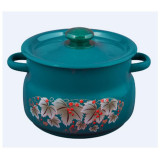 Кастрюля эмал., (5.5л, сферическая) бирюзовая с пластм. кнопкой ЭМАЛЬ (СИБ.ТОВАРЫ) С19173Б