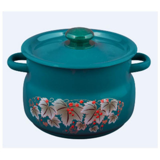 Кастрюля эмал., (5.5л, сферическая) бирюзовая с пластм. кнопкой ЭМАЛЬ (СИБ.ТОВАРЫ) С19173Б