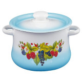 Кастрюля (5.5л, грушевидная) эмал., с пл.кноп. декор с тонир. ЭМАЛЬ (СИБ.ТОВАРЫ) С251713