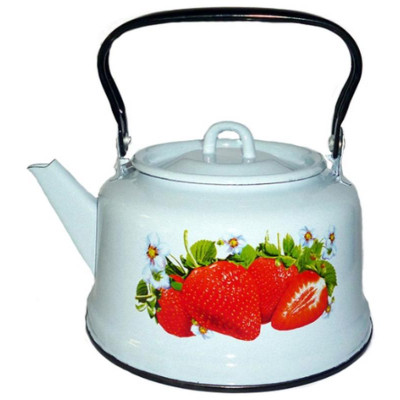 С Чайник эм. 3.5л деколь Клубника садовая (закат.дно) ЭМАЛЬ (СИБ.ТОВАРЫ) С271359