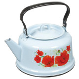 Чайник эм. 3.5л черный декор с петлей закатное дно ЭМАЛЬ (СИБ.ТОВАРЫ) С27136