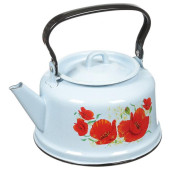 Чайник эм. 3.5л черный декор с петлей закатное дно ЭМАЛЬ (СИБ.ТОВАРЫ) С27136