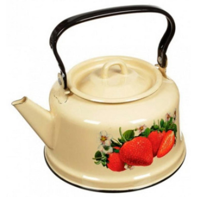 Чайник 3.5л эмал. палевый деколь ЭМАЛЬ (СИБ.ТОВАРЫ) С2713П
