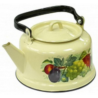 Чайник эмал. 3.5л палевый, деколь, Дар лета с петлей ЭМАЛЬ (СИБ.ТОВАРЫ) С2713П63