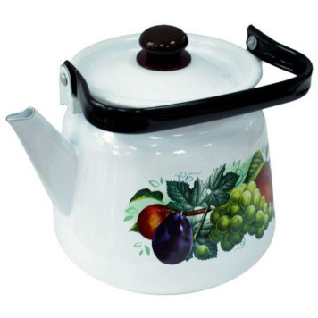 Чайник эм. 3,5л. сфер. Дар лета, белый, с кнопкой ЭМАЛЬ (СИБ.ТОВАРЫ) С2716363