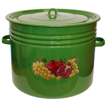 Бак эмал. 40л декор зеленый рябчик ЭМАЛЬ (СИБ.ТОВАРЫ) С2833