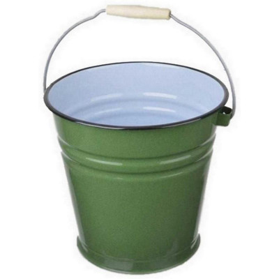Ведро эмал. 12л б/крышки зеленый рябчик/серо-голубое ЭМАЛЬ (СИБ.ТОВАРЫ) С41124зСГ