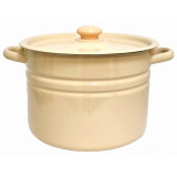 Кастрюля эмал. (8л, цилиндр) палевая с пласт. кнопкой ЭМАЛЬ (СИБ.ТОВАРЫ) С41620ЗП