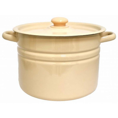 Кастрюля эмал. (8л, цилиндр) палевая с пласт. кнопкой ЭМАЛЬ (СИБ.ТОВАРЫ) С41620ЗП