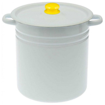 Кастрюля (12.0л, цилиндр) эмал., светлая с пластм.кнопкой ЭМАЛЬ (СИБ.ТОВАРЫ) С416243