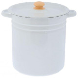 Кастрюля (12л, цилиндр) эмаль, серо-голубая с пластм. кнопкой ЭМАЛЬ (СИБ.ТОВАРЫ) С416243СГ