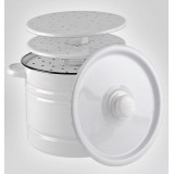 Позница-Мантоварка 7.5л эмал., деколь светлая, 2 вставки ЭМАЛЬ (СИБ.ТОВАРЫ) С417203