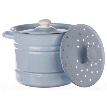 Позница-Мантоварка 9л эмал., серо-голубая, 3 вставки ЭМАЛЬ (СИБ.ТОВАРЫ) С417223СГ