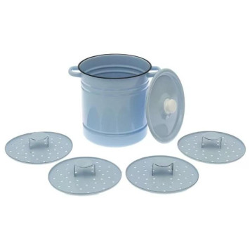 Позница-Мантоварка 12л эмал., светлая 4 вставки пласт.кнопка ЭМАЛЬ (СИБ.ТОВАРЫ) С417243