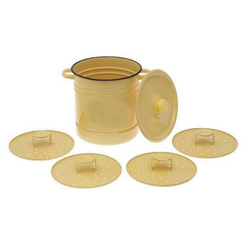 Позница-Мантоварка 12.0л эмал., палевая, 4 вставки ЭМАЛЬ (СИБ.ТОВАРЫ) С417243П-1