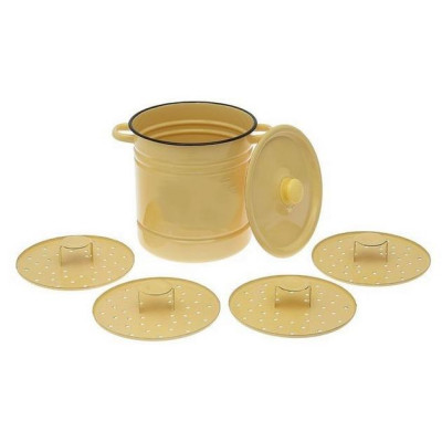 Позница-Мантоварка 12.0л эмал., палевая, 4 вставки ЭМАЛЬ (СИБ.ТОВАРЫ) С417243П-1