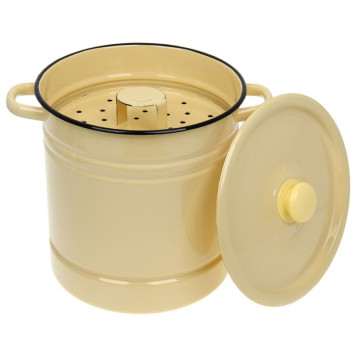 Позница-Мантоварка 12.0л эмал., палевая, 4 вставки ЭМАЛЬ (СИБ.ТОВАРЫ) С417243П