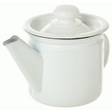 Чайник эмал. 1л заварной светлый с пл. кнопкой ЭМАЛЬ (СИБ.ТОВАРЫ) С427073