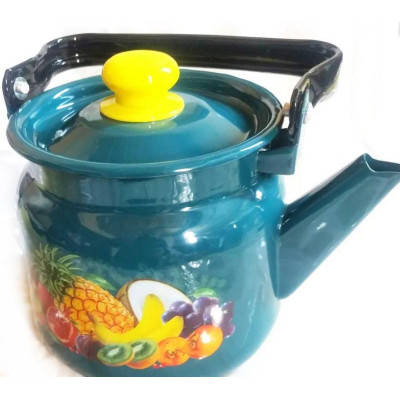 Чайник эмал. 2.3л светлый пласт.кнопкой ЭМАЛЬ (СИБ.ТОВАРЫ) С427143П