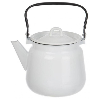 Чайник эм. 3,5л. Белый с петлей ЭМАЛЬ (СИБ.ТОВАРЫ) С42716