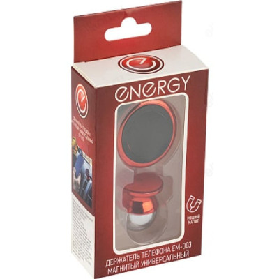 Держатель Energy EM-003 для телефона магнитный универсальный, красный-3
